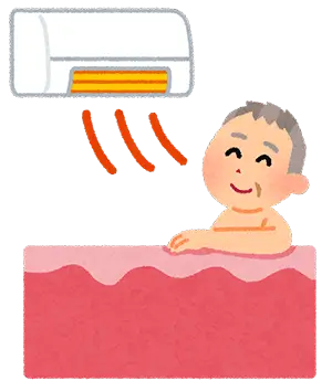 脱衣所を温め温度差を減らす