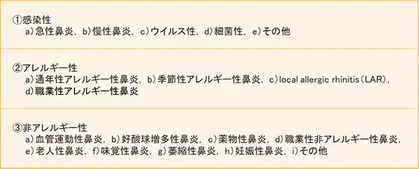 鼻炎の分類．鼻アレルギー診療ガイドライン2024年版より