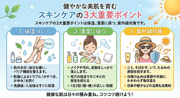 スキンケアの3大重要ポイント