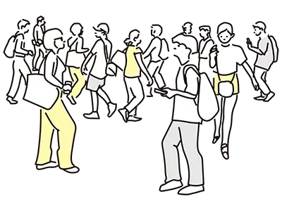 人々の雑踏イメージ