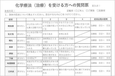 化学療法（治療）を受ける方への質問票