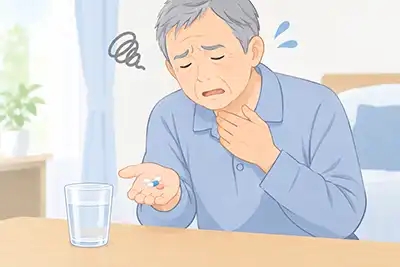 薬が飲めない男性のイメージ