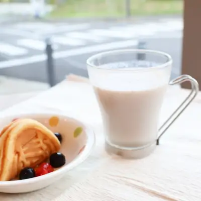 スムージーとワッフル