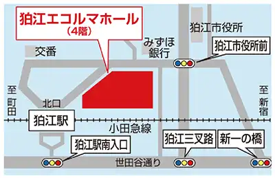 狛江エコルマホールマップイラスト